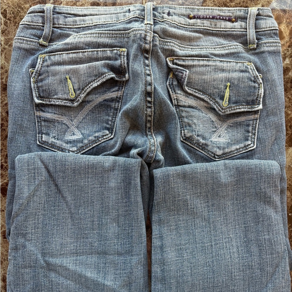 Vigoss Light Blue Denim Jeans with Yellow Stitching